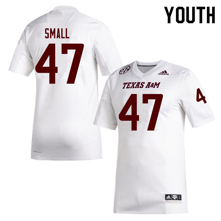 Youth #47 Seth Small Texas A&M Aggies College Football Jerseys Sale-White - Click Image to Close